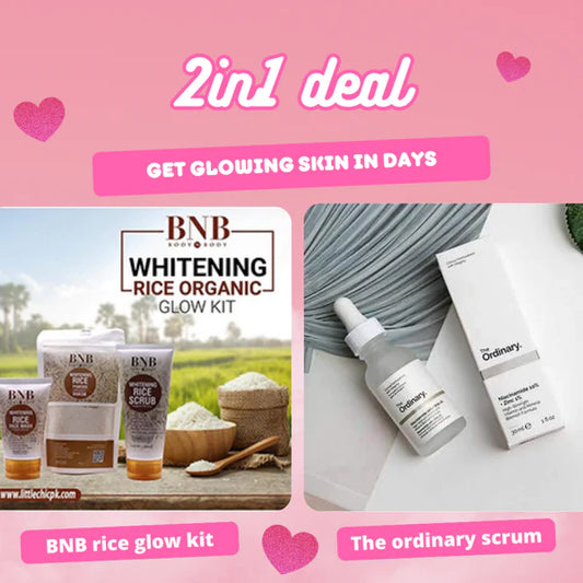 2in1 beauty deal bnb rice glow kit&the oridinary scrum