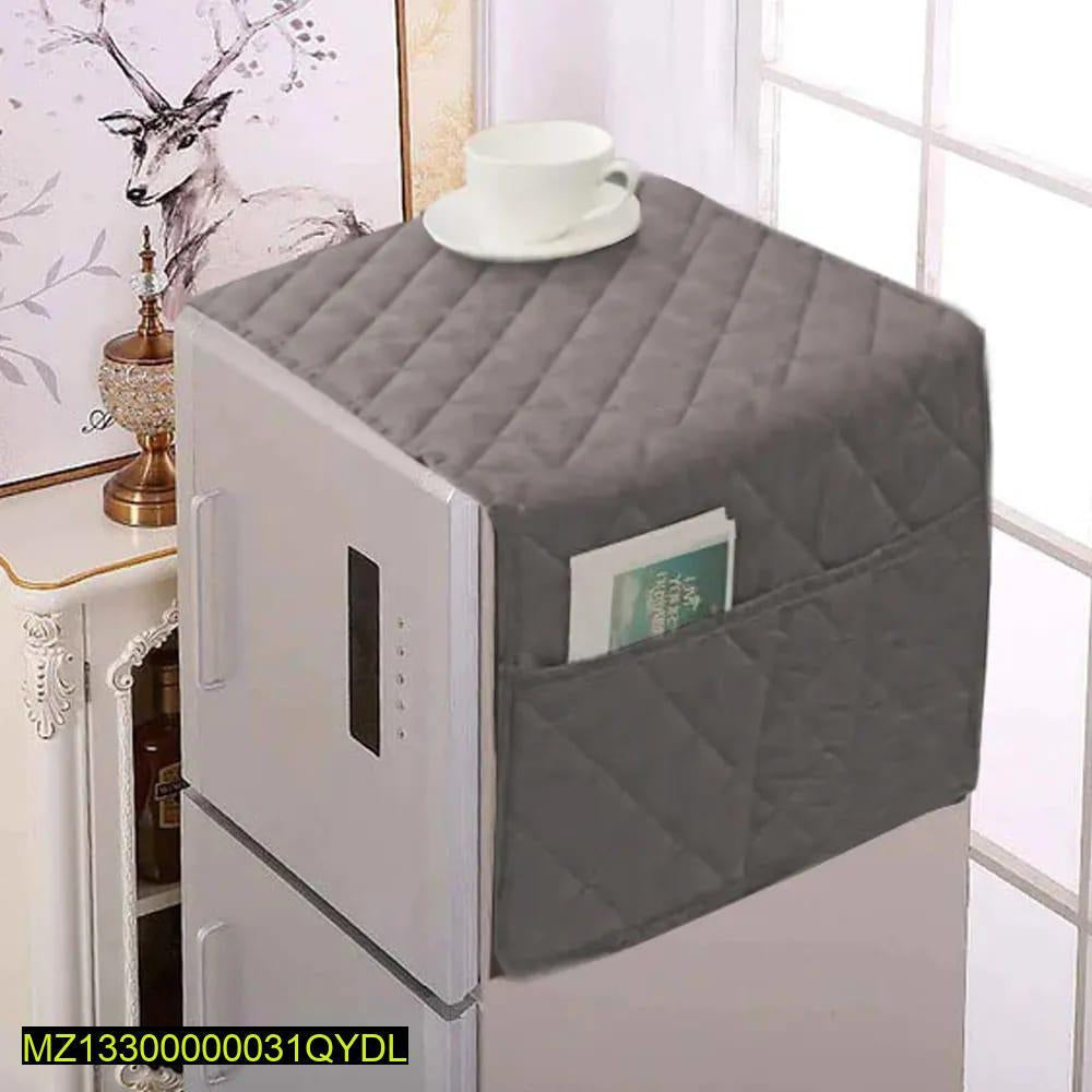 Plain cotton top fridge cover 1 pc