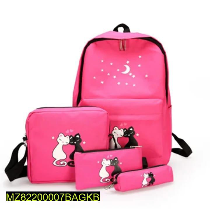 Girls fashion cat style backpack 4 PCs set