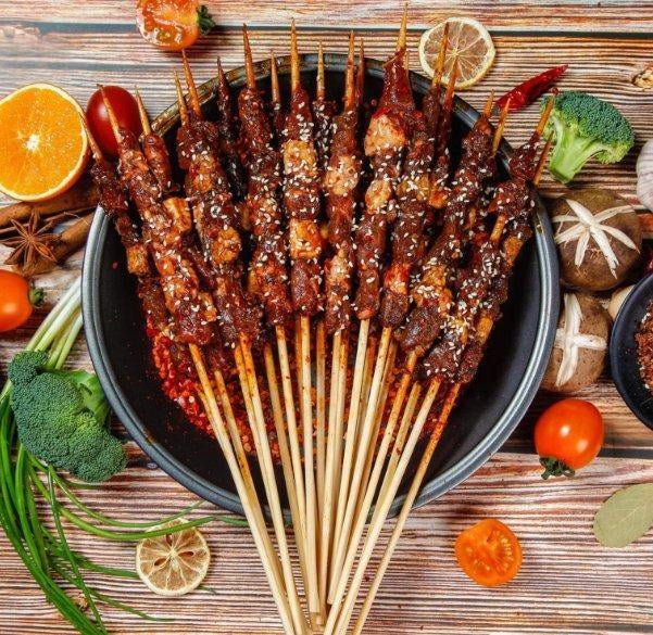 Wooden BBQ Skewers Sticks, Pack Of 100