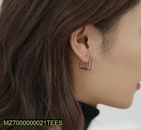 Double square casual earrings