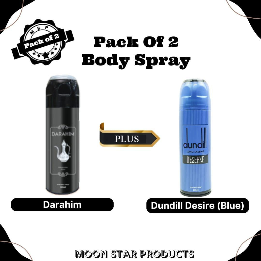 Darahim And Dundill Desire (Blue) Body Spray , Pack of 2