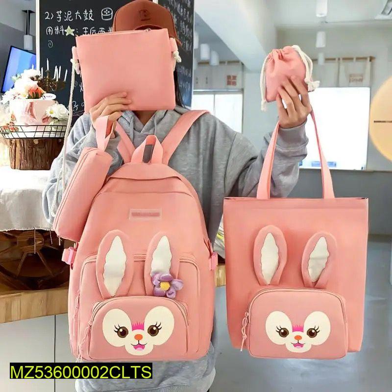 Rabbit style 5 PCs nylon backpack set