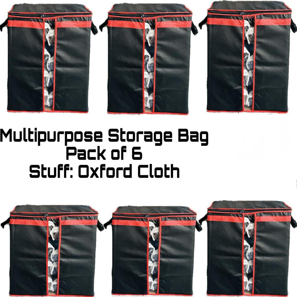 Dustproof Storage Bags, Black Color, Pack Of 6