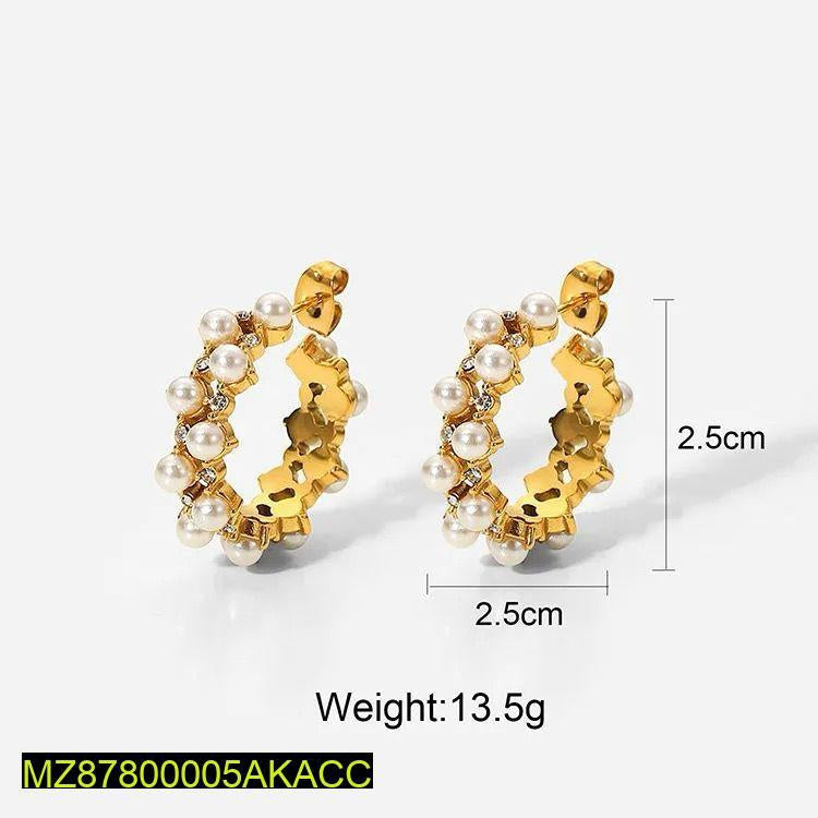 18 carat gold plated zircon earrings t4trendz