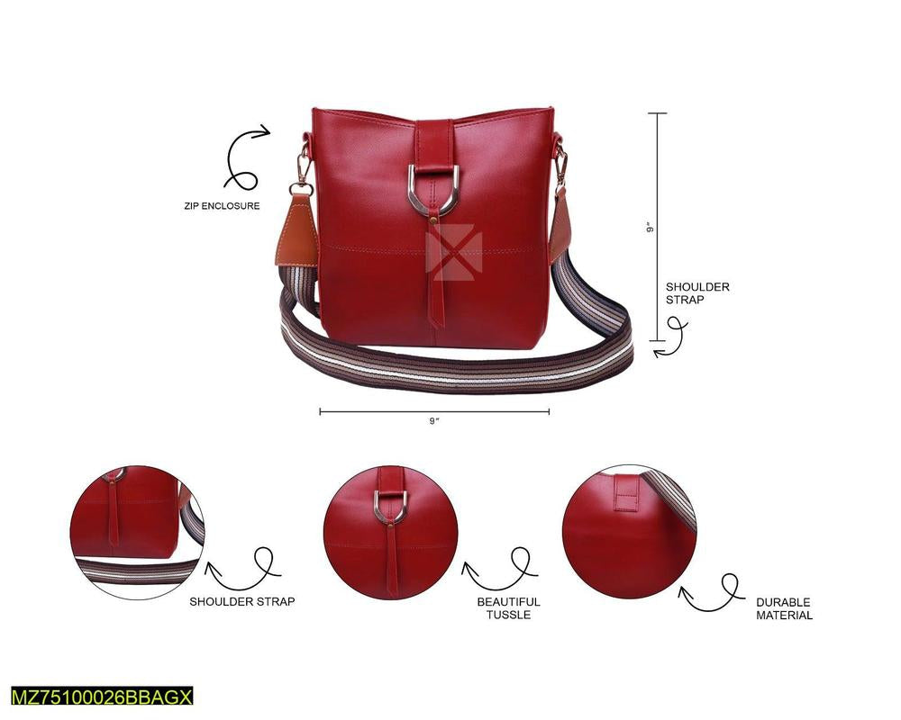 Bob pu leather crossbody bag maroon t4trendz