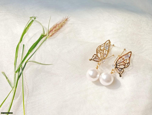 Trendy butterfly zircon earrings