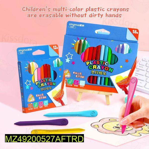 12 Pcs Plastic Crayons Set t4trendz