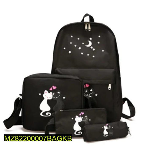 Girls fashion cat style backpack 4 PCs set