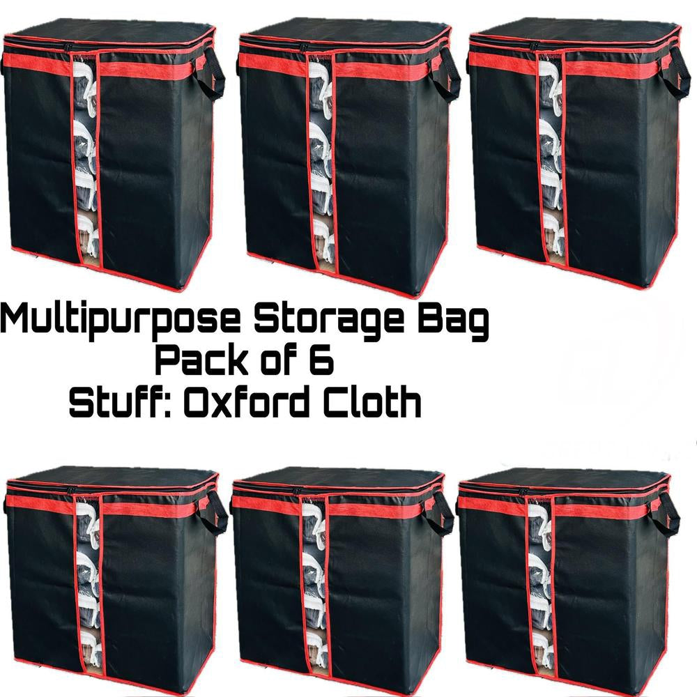 Dustproof Storage Bags, Black Color, Pack Of 6