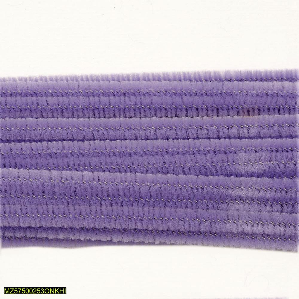Purple pipe cleaner velvet stick's pack of 50