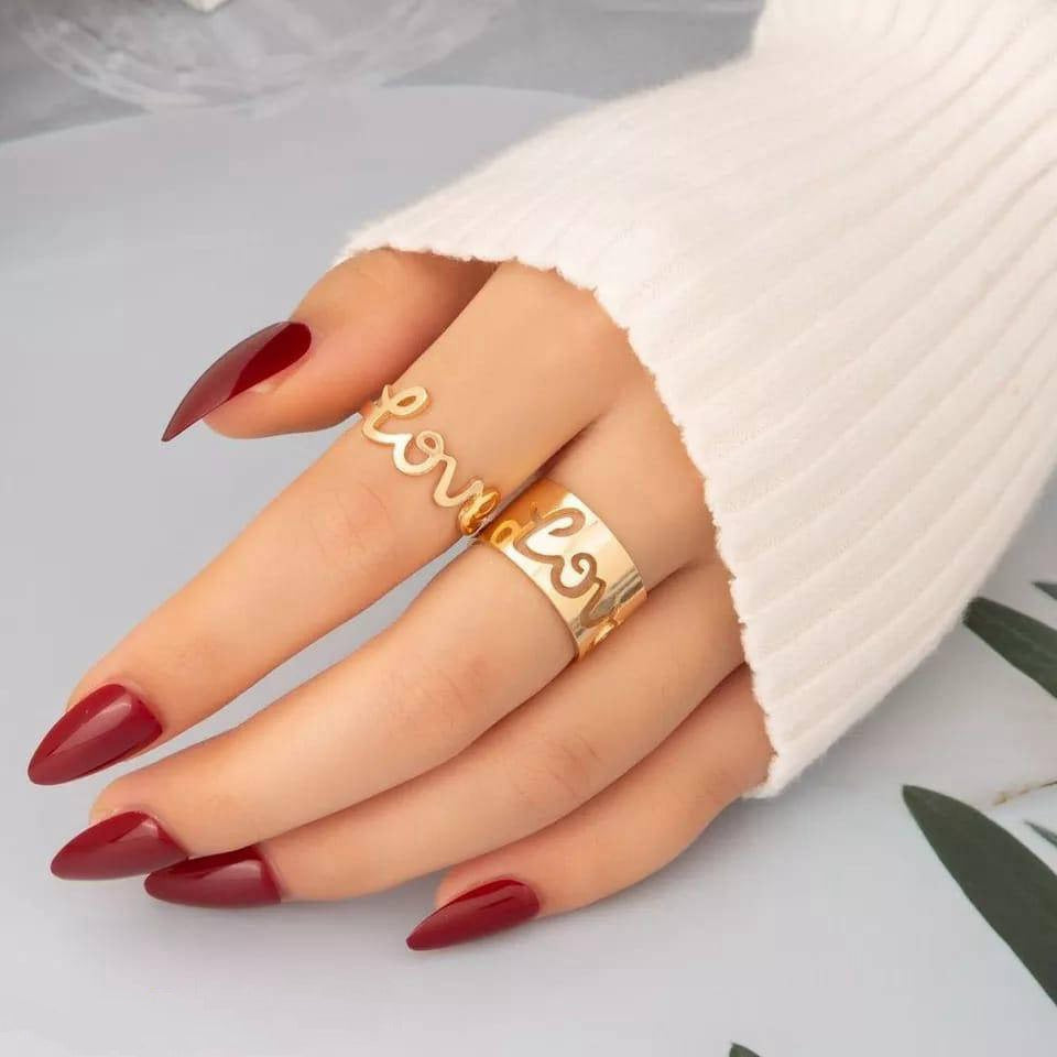 2 pieces trendy couple love rings t4trendz