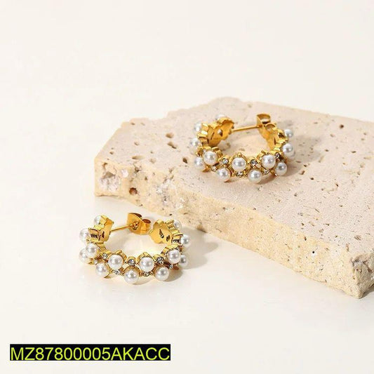 18 carat gold plated zircon earrings