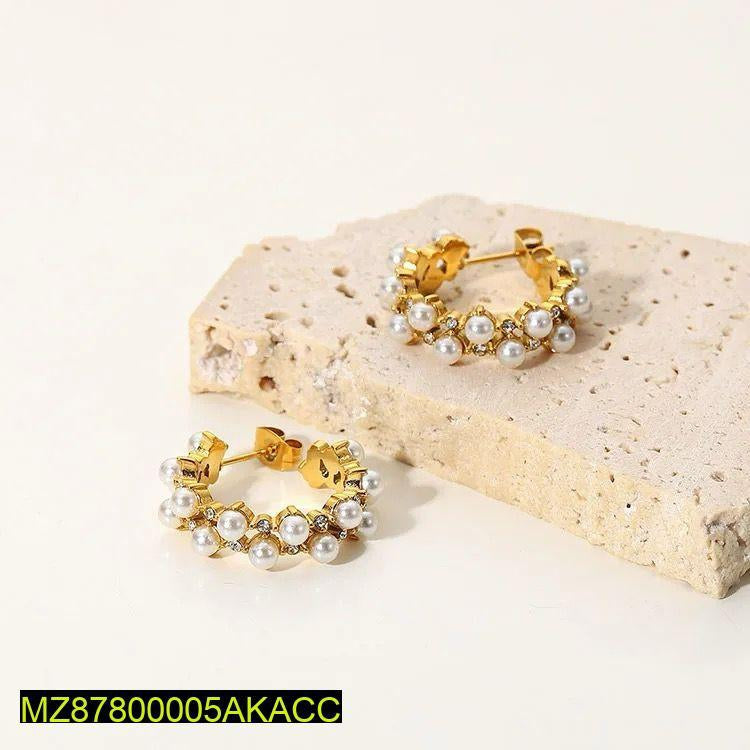 18 carat gold plated zircon earrings t4trendz