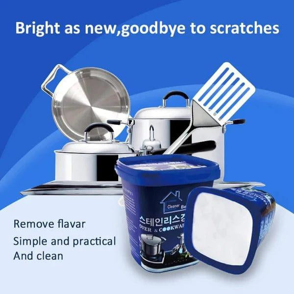 Powerful stainless steel cookware cleaning paste