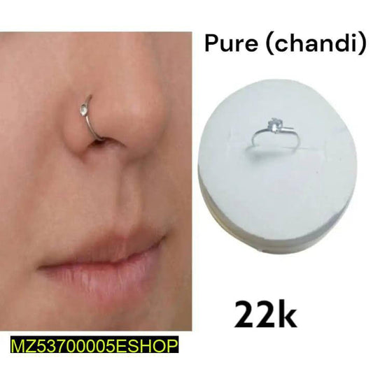 Women's elegant chandi nose pin