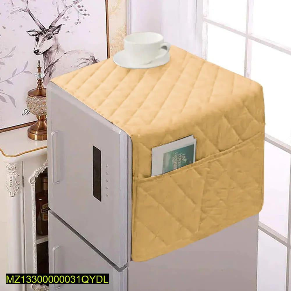 Plain cotton top fridge cover 1 pc