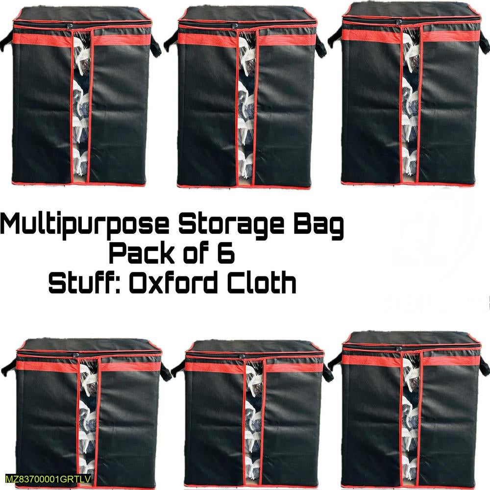 Dustproof Storage Bags, Black Color, Pack Of 6