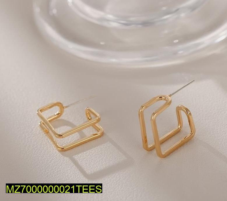 Double square casual earrings