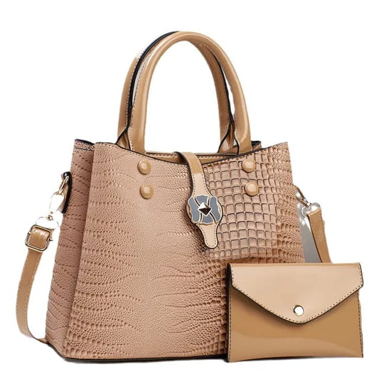 Women's shiny premium quality 2 PCs handbag set