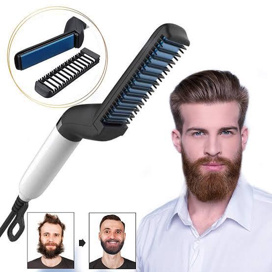 Multifunctional Hair & Beard Straightener Comb Brush Quick Hair Style For Men