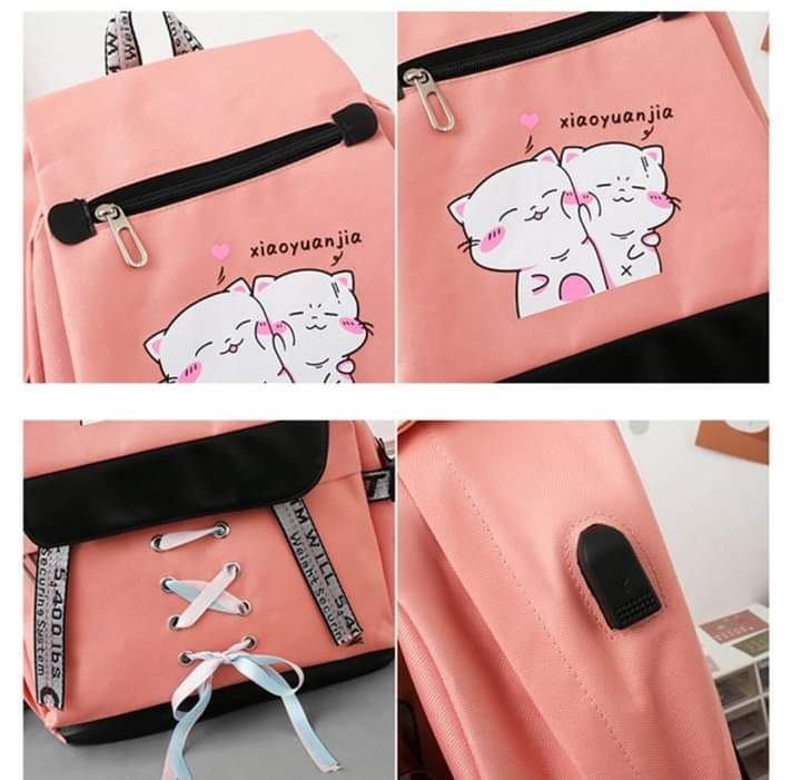 4pcs trendy bagpack for girls