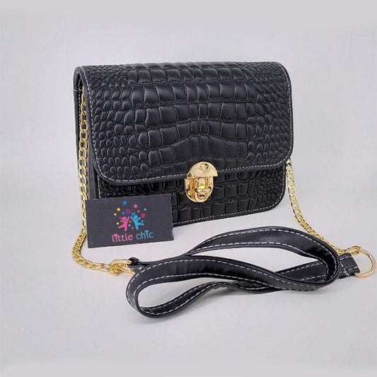 Stylish crocodile texture cross body bag